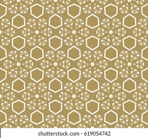 geometric ornament on color background. Seamless vector illustration. For greeting cards, invitations, cover book, fabric, scrapbooks.