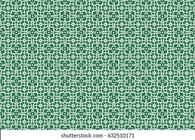 geometric ornament on color background. Seamless vector illustration. For interior design, wallpaper