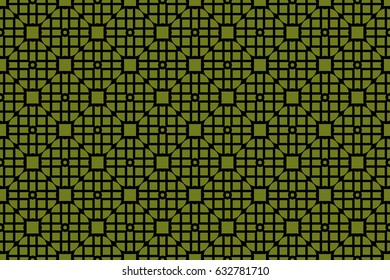 geometric ornament on color background. Seamless vector illustration. For interior design, wallpaper