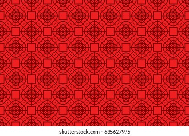 geometric ornament on color background. Seamless vector illustration. For interior design, wallpaper