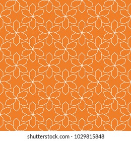 Geometric ornament. Orange and white seamless pattern for web, textile and wallpapers