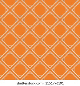 Geometric ornament. Orange and white seamless pattern for web, textile and wallpapers