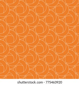 Geometric ornament. Orange and white seamless pattern for web, textile and wallpapers