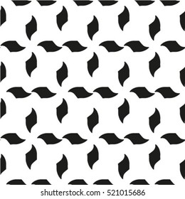 Geometric ornament pattern background. Black and white seamless vector. 