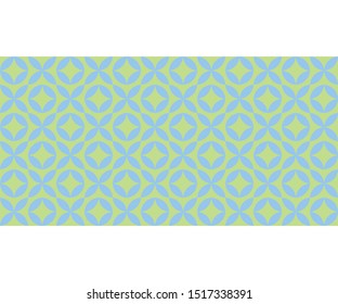 Geometric Ornament Pattern Decorative with Green and blue Colors combination