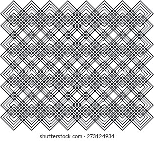 Geometric ornament pattern. Vector black and white background