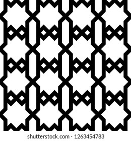 Geometric ornament. Pickets, diamonds, figures wallpaper. Quadrangles, hexagons, polygons backdrop. Mosaic motif. Digital paper, textile print, web designing, abstract background. Seamless vector .