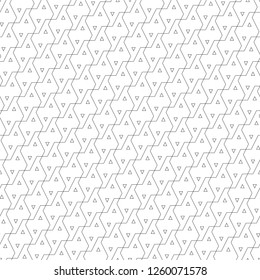 Geometric ornament. Polygons, triangles backdrop. Figures wallpaper. Geometric shapes background. Linear motif. Digital paper, textile print, web design, abstract. Seamless pattern. Vector artwork.