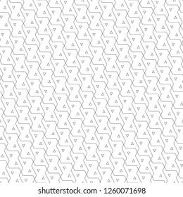 Geometric ornament. Polygons, triangles backdrop. Figures wallpaper. Geometric shapes background. Linear motif. Digital paper, textile print, web design, abstract. Seamless pattern. Vector artwork.