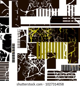 geometric ornament from rectangles and curved lines