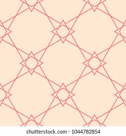 Geometric ornament. Red and beige seamless pattern for web, textile and wallpapers