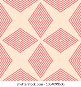 Geometric ornament. Red and beige seamless pattern for web, textile and wallpapers