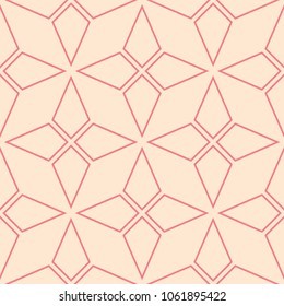 Geometric ornament. Red and beige seamless pattern for web, textile and wallpapers