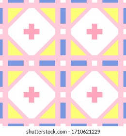 Ornamento geométrico de rombos y triángulos al estilo americano nativo. Patrón vectorial sin problemas para la web, impresión, textil, papel tapiz, tarjeta, papel de envoltura y fondo