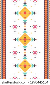 Geometric ornament of rhombuses and triangles in the native American style. Seamless pattern for web, print, textile, wallpaper, card, wrapping paper and background