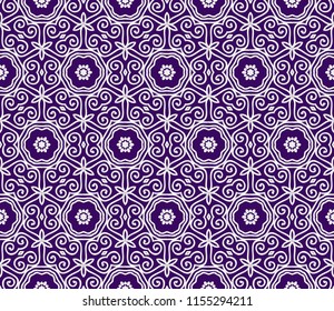 geometric ornament. seamless art-deco pattern. Color vector illustration. for design, wallpaper, invitation. Purple, silver color