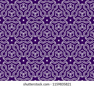 geometric ornament. seamless art-deco pattern. Color vector illustration. for design, wallpaper, invitation. Purple, silver color
