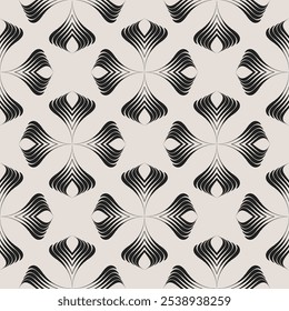 Geometric ornament seamless pattern. Fabric element design with abstract ornament in black color for clothes. Vector illustration