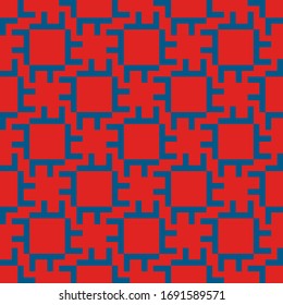 Geometric ornament. Seamless pattern. Folk wallpaper. Curves ornate. Ethnic mosaic. Ethnical background. Tribal motif. Digital paper, textile print, web design, geometry abstract. Geometrical vector.