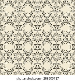 Geometric ornament seamless pattern.  Monochrome design template seamless background. Round, polygonal and grunge motif endless texture. Editable and color ready.