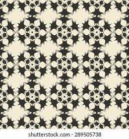 Geometric ornament seamless pattern.  Monochrome design template seamless background. Round, polygonal and grunge motif endless texture. Editable and color ready.