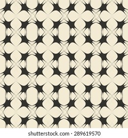 Geometric ornament seamless pattern.  Monochrome design template seamless background. Round, polygonal and grunge motif endless texture. Editable and color ready.