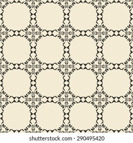Geometric ornament seamless pattern.  Monochrome design template seamless background. Round, polygonal and grunge motif endless texture. Editable and color ready.