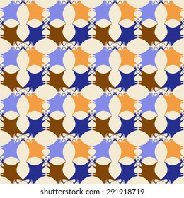 Geometric ornament seamless pattern.  Textile design template seamless background. Round, polygonal and grunge motif endless texture. Editable sample vector illustration.