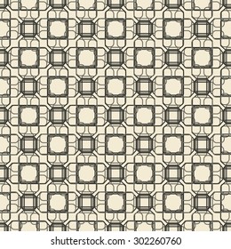 Geometric ornament seamless pattern.  Textile design template seamless background. Round, polygonal and linear motif endless texture. Monochrome sample vector illustration.