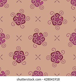 geometric ornament seamless pattern, Vector ornamental illustration of colored ethnic element. gold ornament of Triangles Rhombus . Cute Folk vector background