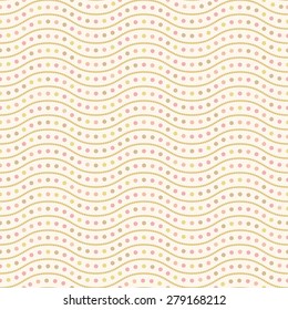 Geometric ornament. Seamless vector background. Abstract texture for wallpapers. Colorful waves and circles