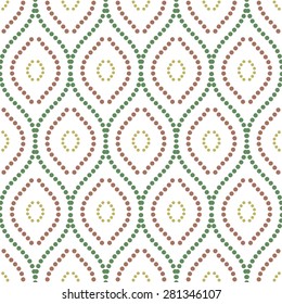 Geometric ornament. Seamless vector background. Abstract texture for wallpapers. Repeating colored vertical dotted waves