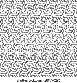Geometric ornament. Seamless vector background. Abstract repeating geometric black and white pattern