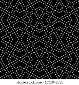 Geometric ornament. Squares, kites, polygons background. Figures backdrop. Grid wallpaper. Geometrical motif. Digital paper, textile print, web design, abstract. Seamless pattern. Vector artwork.