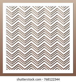 geometric ornament template. 
card for laser cutting. decorative design element. 
zigzag pattern. Vector illustration.