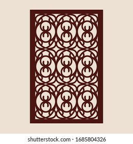 Geometric ornament. The template pattern for decorative panel. A picture suitable for paper cutting, printing, laser cutting or engraving wood, metal. Stencil manufacturing. Vector