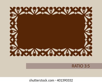 Geometric ornament. The template pattern for decorative panel. A picture suitable for printing, engraving, laser cutting paper, wood, metal, stencil manufacturing. Vector. Easy to edit