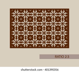 Geometric ornament. The template pattern for decorative panel. A picture suitable for printing, engraving, laser cutting paper, wood, metal, stencil manufacturing. Vector. Easy to edit