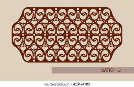 Geometric ornament. The template pattern for decorative panel. A picture suitable for printing, engraving, laser cutting paper, wood, metal, stencil manufacturing. Vector. Easy to edit