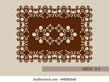 Geometric ornament. The template pattern for decorative panel. A picture suitable for paper cutting, printing, laser cutting or engraving wood, metal. Stencil manufacturing. Vector