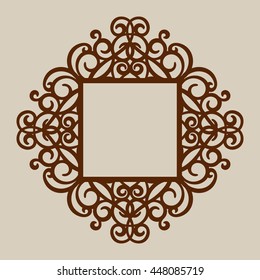 Geometric Ornament. The Template Pattern For Decorative Panel. A Picture Suitable For Paper Cutting, Printing, Laser Cutting Or Engraving Wood, Metal. Stencil Manufacturing. Vector