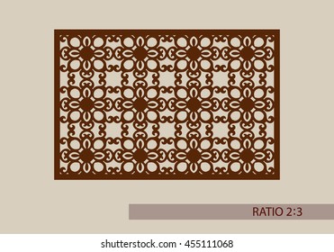 Geometric ornament. The template pattern for decorative panel. A picture suitable for paper cutting, printing, laser cutting or engraving wood, metal. Stencil manufacturing. Vector