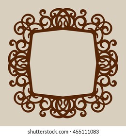 Geometric ornament. The template pattern for decorative panel. A picture suitable for paper cutting, printing, laser cutting or engraving wood, metal. Stencil manufacturing. Vector