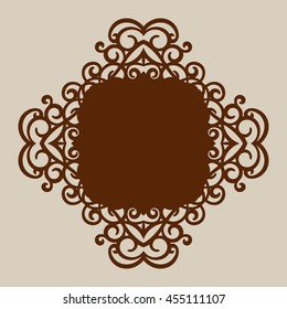 Geometric ornament. The template pattern for decorative panel. A picture suitable for paper cutting, printing, laser cutting or engraving wood, metal. Stencil manufacturing. Vector