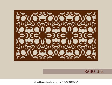 Geometric ornament. The template pattern for decorative panel. A picture suitable for paper cutting, printing, laser cutting or engraving wood, metal. Stencil manufacturing. Vector