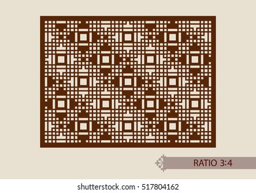 Geometric ornament. The template pattern for decorative panel. A picture suitable for paper cutting, printing, laser cutting or engraving wood, metal. Stencil manufacturing. Vector