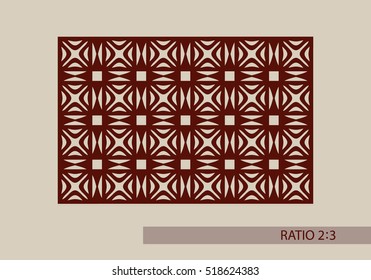 Geometric ornament. The template pattern for decorative panel. A picture suitable for paper cutting, printing, laser cutting or engraving wood, metal. Stencil manufacturing. Vector