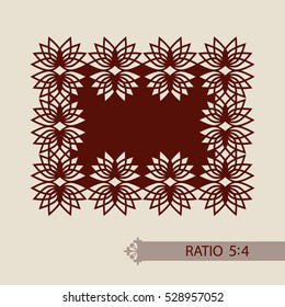 Geometric ornament. The template pattern for decorative panel. A picture suitable for printing, engraving, laser cutting paper, wood, metal, stencil manufacturing. Vector