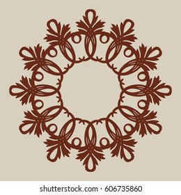 Geometric ornament. The template pattern for decorative round panel. A picture suitable for paper cutting, printing, laser cutting or engraving wood, metal, stencil manufacturing