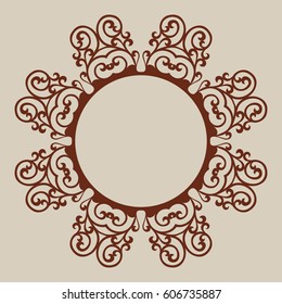 Geometric ornament. The template pattern for decorative round panel. A picture suitable for paper cutting, printing, laser cutting or engraving wood, metal, stencil manufacturing